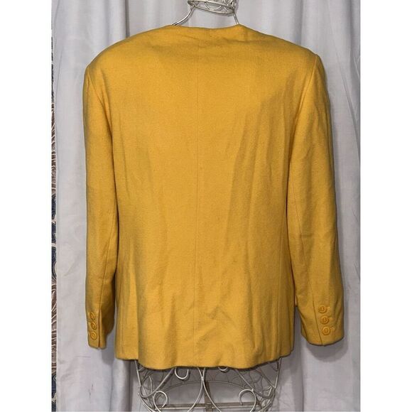RARE Vintage 80s Mondi Yellow 3 Button Blazer Vintage - Size 40/ large preowned - Picture 4 of 6